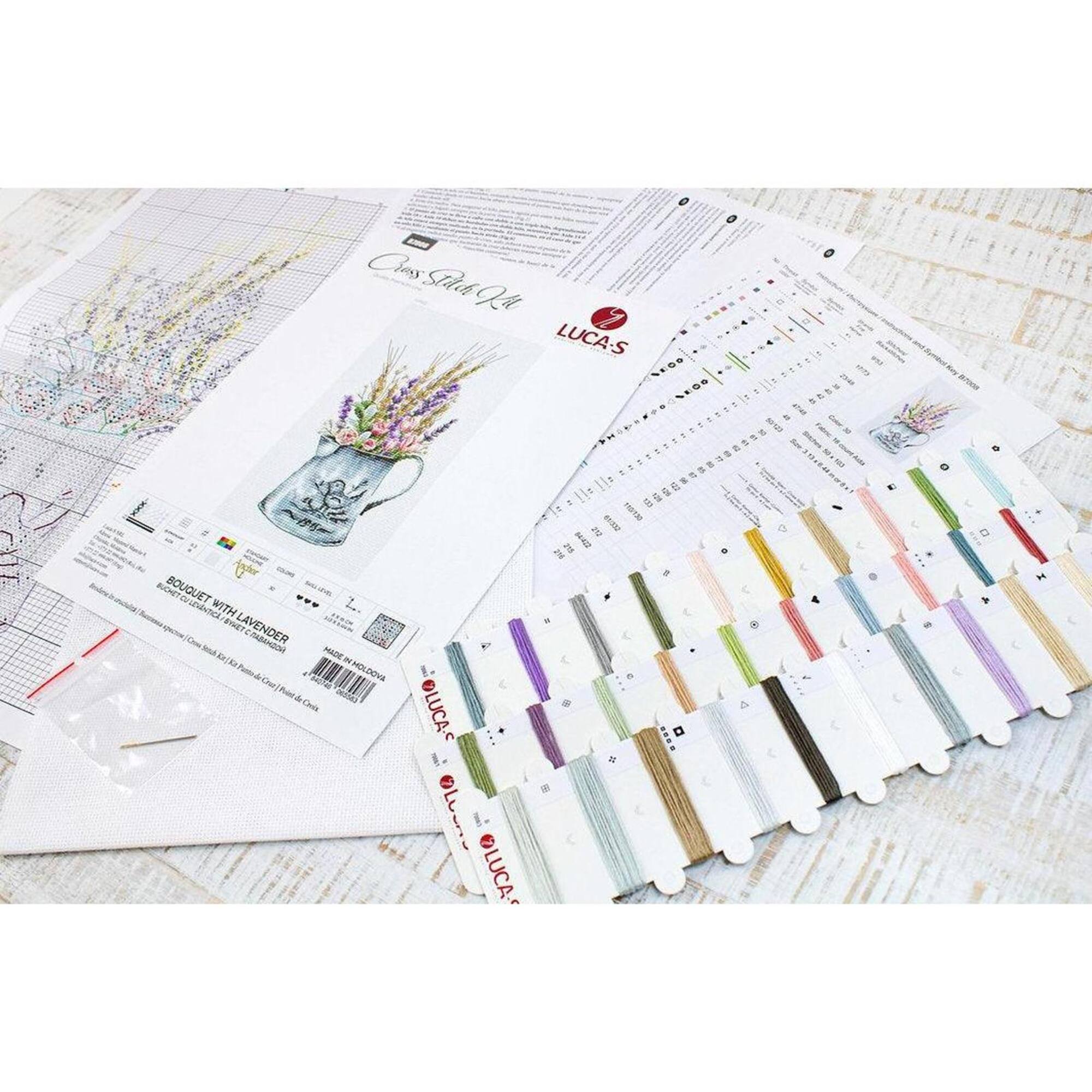 Luca-s Bouquet With Lavender Counted Cross Stitch Kit
